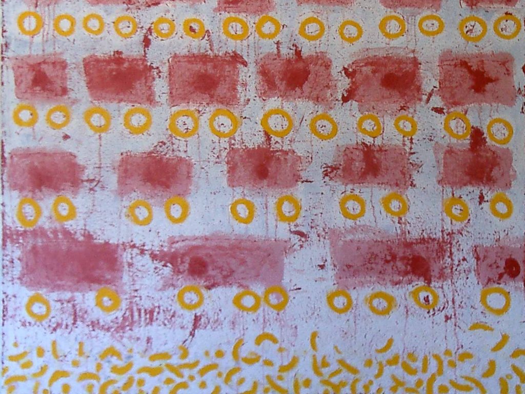 Andrew Martinez, Rolling Macaroni, 60 x 60" acrylic on canvas